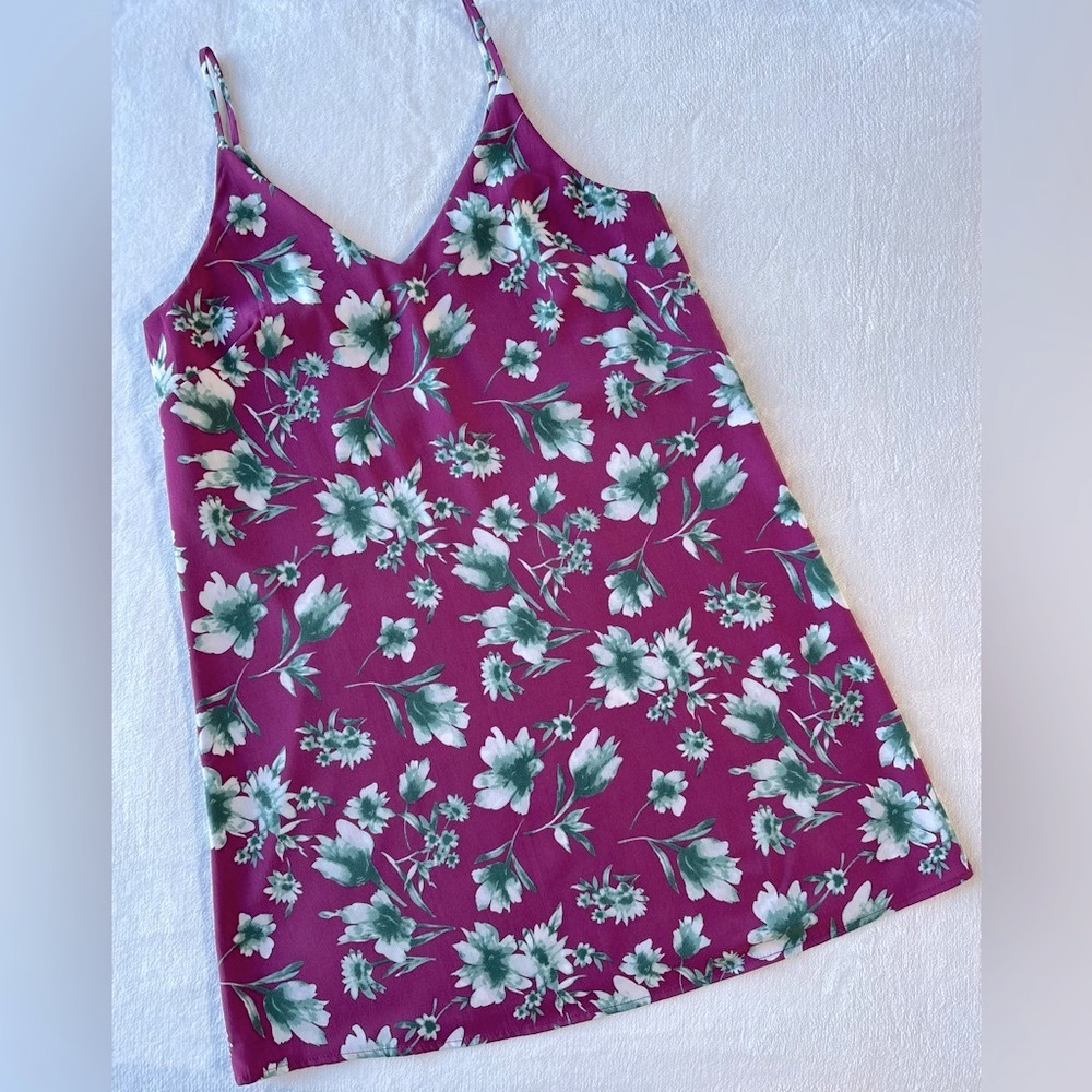 Soprano Floral Mini Dress in Pink and Green